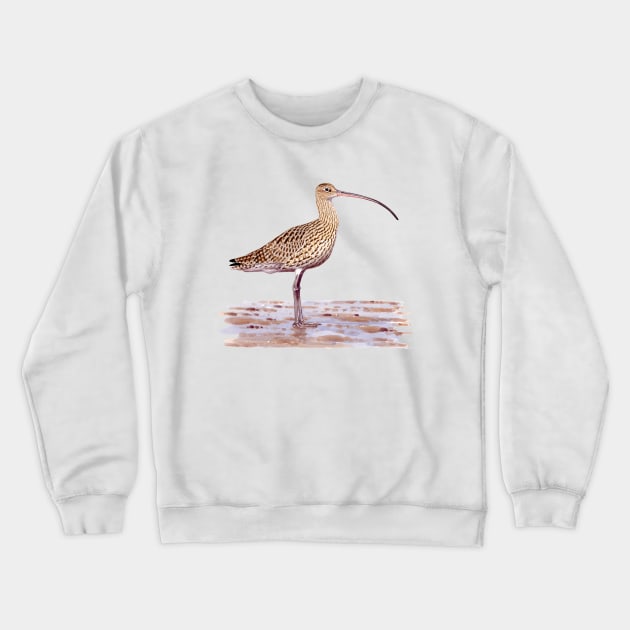 Far-eastern Curlew painting Crewneck Sweatshirt by kokayart